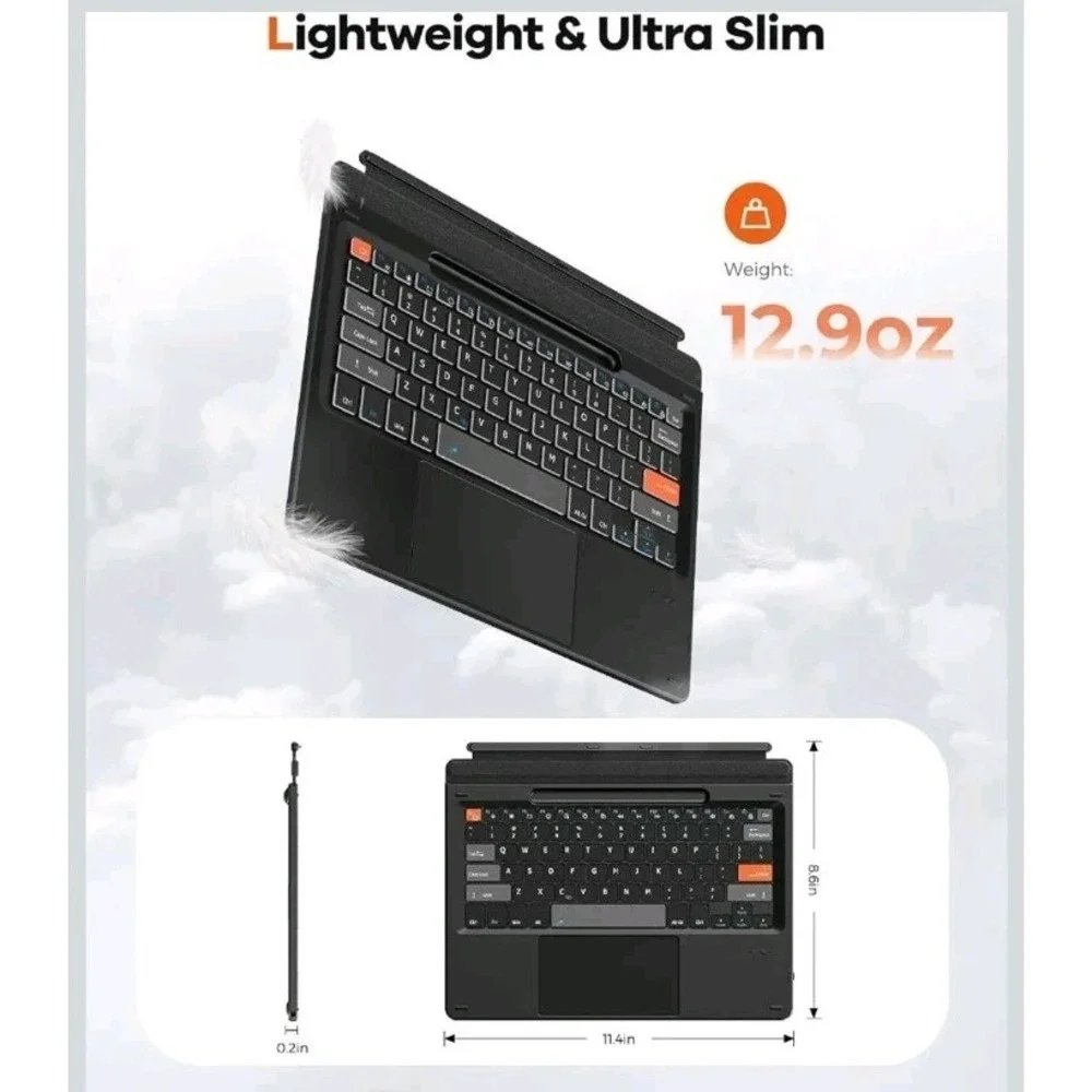 Doohoeek Bluetooth Keyboard For Surface Pro 11/10/9/8/X 12.3
